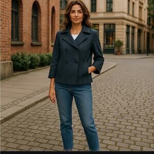 Pendleton‎ Cropped Coat Blue Size 10 Vintage